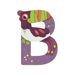 Lettre en bois "B" violet