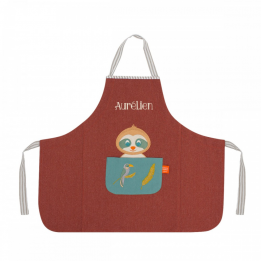 Tablier "Paresseux châtaigne"