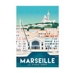 Affiche "Marseille vieux port"