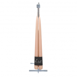 Paire de bougie de table beige