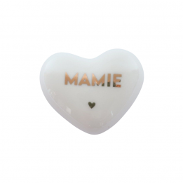 Petit coeur "Mamie" doré