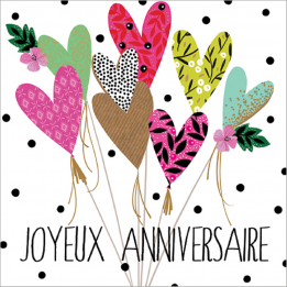 Carte coeurs "Joyeux...