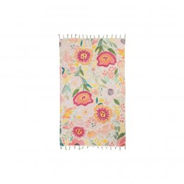 Tapis fleuri rose - 150x90