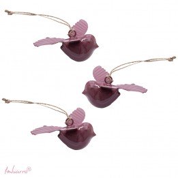 Oiseau mauve - lot de 3