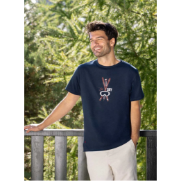 Tee-shirt ski bleu - L