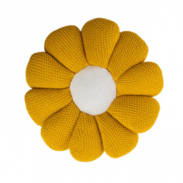 Coussin fleurs jaune