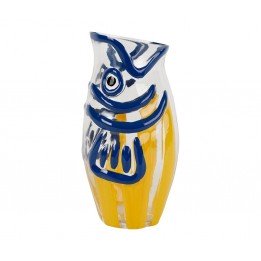 Vase poisson jaune et bleu
