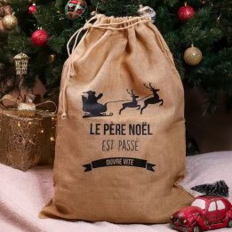 Hotte de Noël en jute...